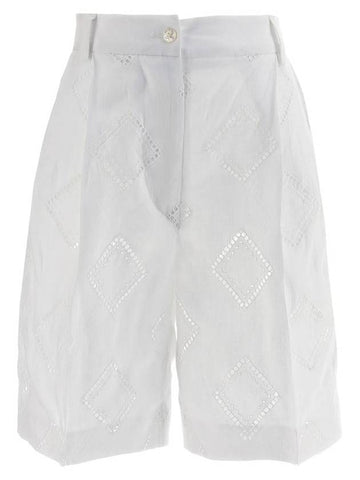 Kiton Embroidered Linen Bermuda Shorts - KITON - BALAAN 1