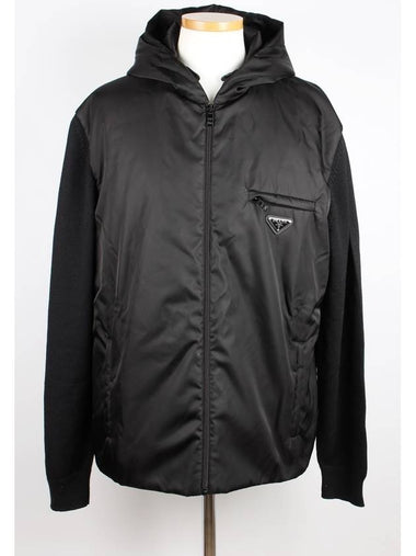 Re nylon gabardine hooded zip up - PRADA - BALAAN 1