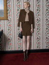 Women's Gabrielle GABRIEL Wool Herringbone Suit Brown - DEFEMME - BALAAN 4