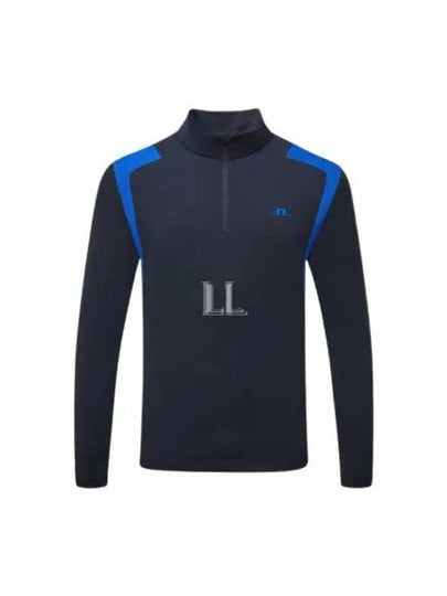 Lucas Quarter Zipper Long Sleeve T-Shirt Black Blue - J.LINDEBERG - BALAAN 2