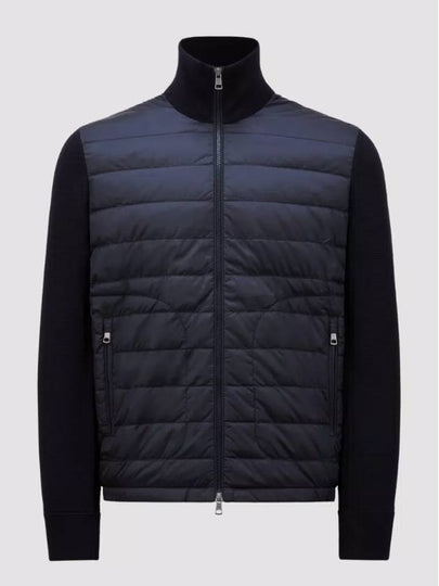 Padded Wool Cardigan Navy - MONCLER - BALAAN 2