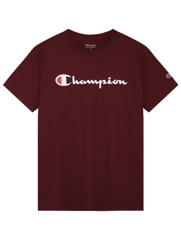 Script Logo Classic Jersey Short Sleeve T Shirt Maroon - CHAMPION - BALAAN 1