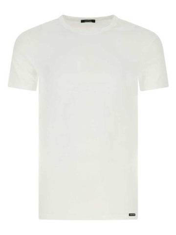 Cotton Crew Neck Short Sleeve T-Shirt White - TOM FORD - BALAAN 1