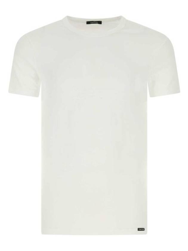 Cotton Crew Neck Short Sleeve T-Shirt White - TOM FORD - BALAAN 1