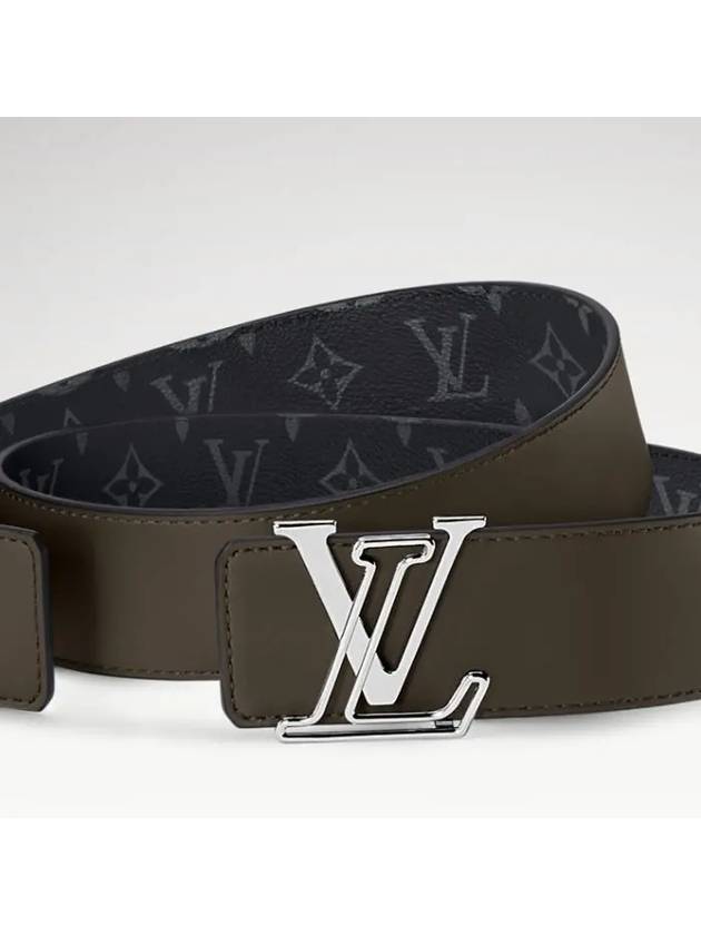 Monogram LV Line Reversible 40MM Leather Belt Black Khaki - LOUIS VUITTON - BALAAN 3