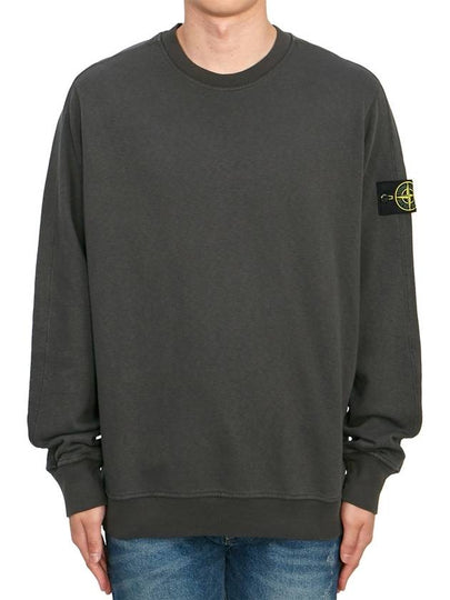 Logo Patch Crew Neck Sweatshirt Dark Grey - STONE ISLAND - BALAAN 2