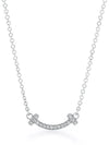 T Smile Pendant 18K Diamond Necklace Silver - TIFFANY & CO. - BALAAN 1