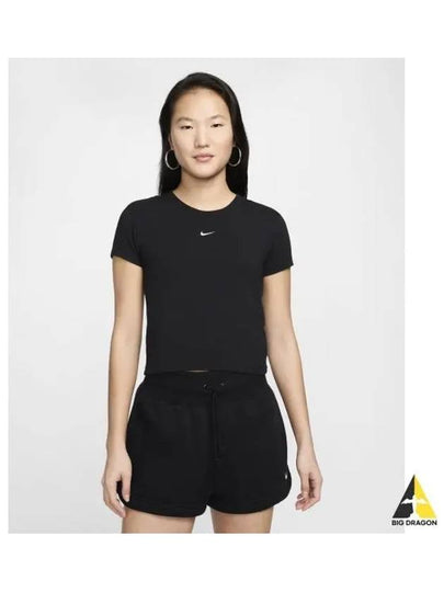 Women's Sportswear Chill Knit Short Sleeve T-Shirt Black - NIKE - BALAAN 2