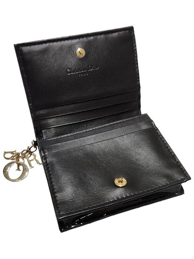 S0178OVRB 900U Black Patent Cannage Half Wallet - DIOR - BALAAN 8