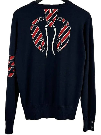 4 Bar Lobster Intarsia Wool Sweatshirt Navy - THOM BROWNE - BALAAN 2