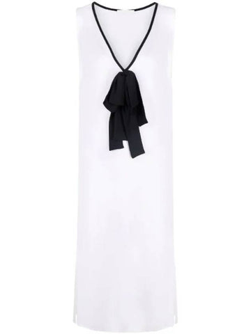 bow detail V-neck dress TPD272W3040000I407 - FABIANA FILIPPI - BALAAN 1