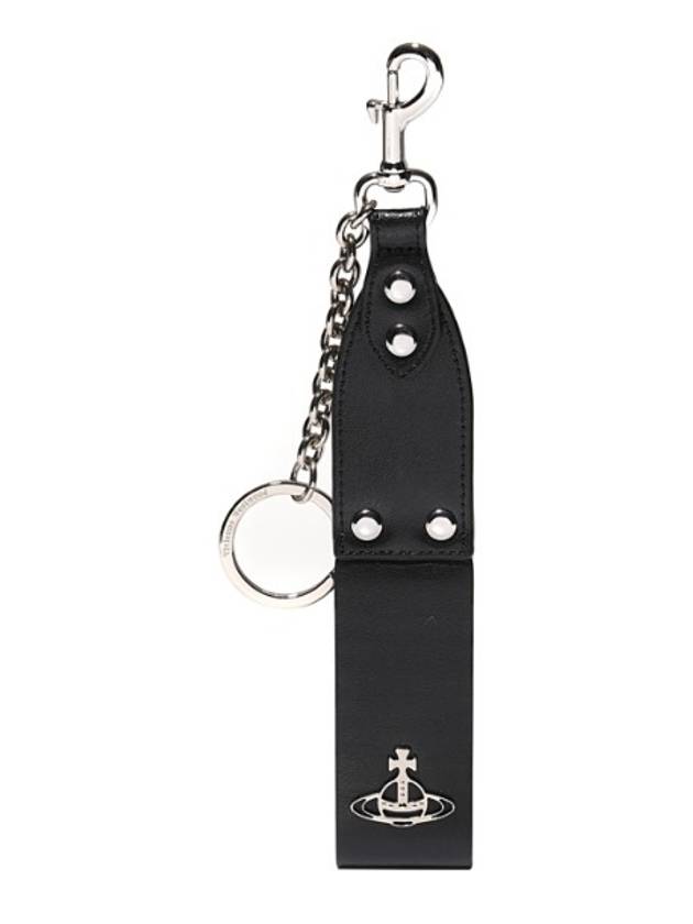 Stud Chain Leather Key Holder Black - VIVIENNE WESTWOOD - BALAAN 2