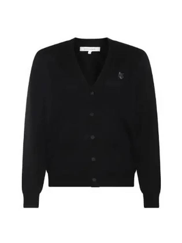 Bold Fox Head Patch Regular Cardigan Black - MAISON KITSUNE - BALAAN 2