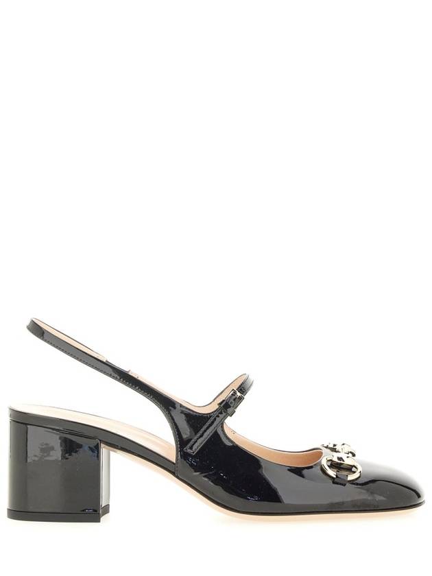 Horsebit slingback heel black - GUCCI - BALAAN 3