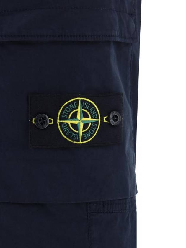 Compass Badge Gabardine Cargo Straight Pants Navy - STONE ISLAND - BALAAN 4