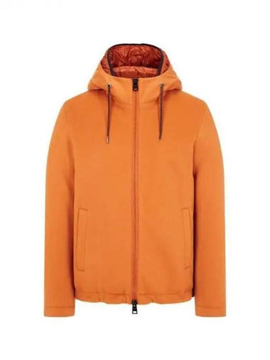 Men s Soft Cashmere Hooded Sub Zero Jacket Orange 271223 - HERNO - BALAAN 1