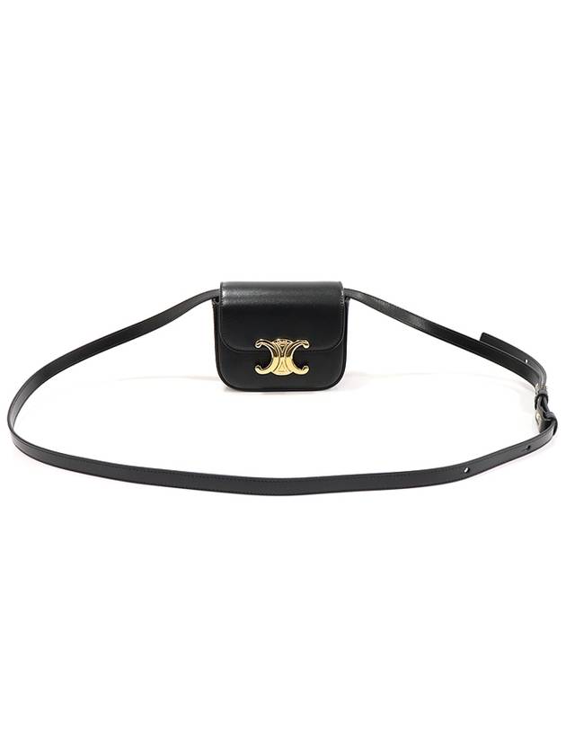 10I513DPV 38NO Black Shiny Calfskin Gold Mini Triope Claude Shoulder Bag - CELINE - BALAAN 1