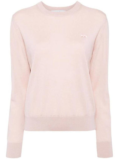 Women's Baby Fox Patch Regular Knit Top Pink - MAISON KITSUNE - BALAAN 1