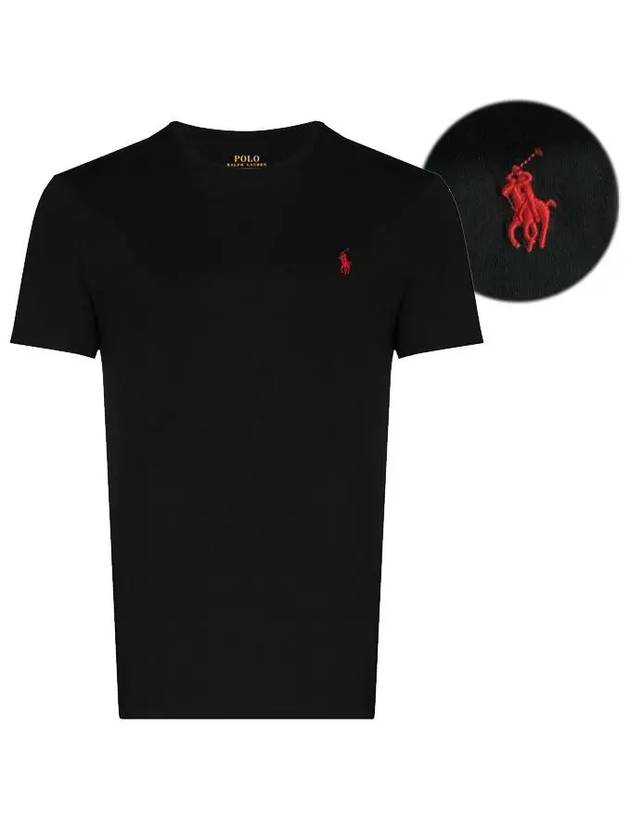 Men's Embroidered Pony Short Sleeve T-Shirt Black - POLO RALPH LAUREN - BALAAN 2