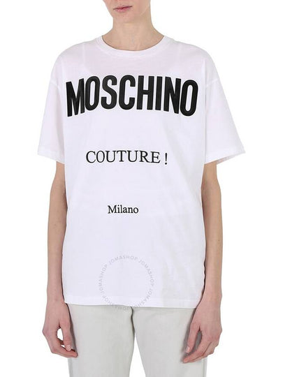 logo print short sleeve tshirt white - MOSCHINO - BALAAN 2