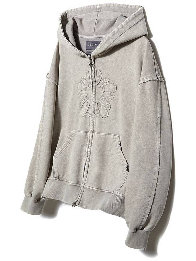 Runway Mugung Vintage Two-Way Zip-Up Hoodie Oatmeal - ULKIN - BALAAN 4