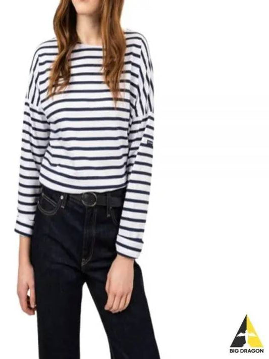 Minquire Drop Oversized Striped Sailor Long Sleeve T-Shirt Marine - SAINT JAMES - BALAAN 2