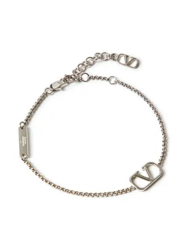 V Logo Signature Bracelet Silver - VALENTINO - BALAAN 2