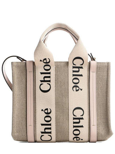 Woody Small Canvas Tote Bag Pink Beige - CHLOE - BALAAN 2