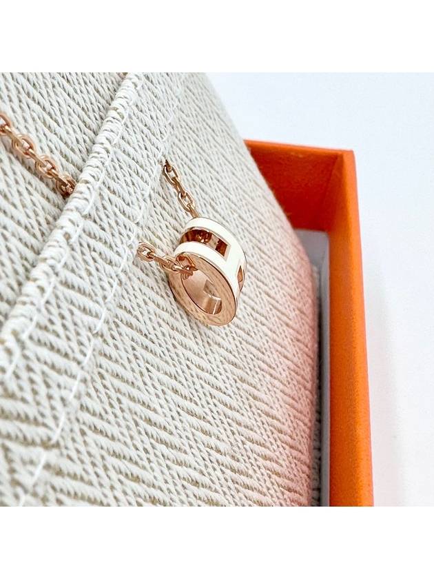 Mini Pop H Pendant Rose Gold & Blanc - HERMES - BALAAN 6