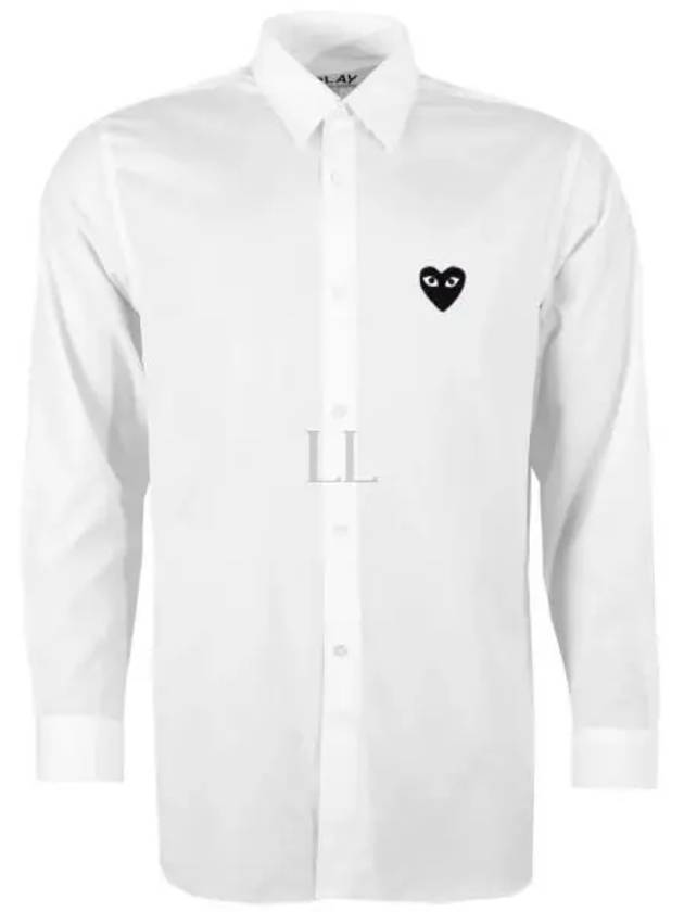 Play Black Heart Patch Long Sleeve Shirt White - COMME DES GARCONS - BALAAN 2