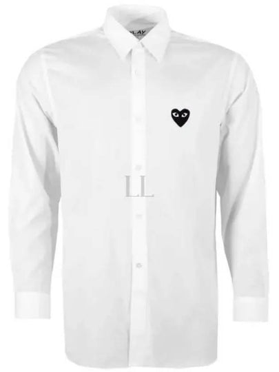 Play Black Heart Patch Long Sleeve Shirt White - COMME DES GARCONS - BALAAN 2