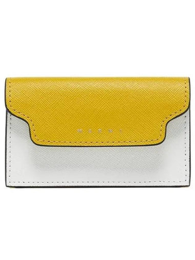 Saffiano Card Wallet Yellow - MARNI - BALAAN 1