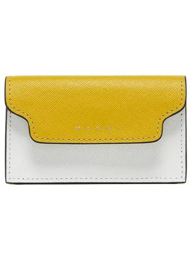 Saffiano Card Wallet Yellow - MARNI - BALAAN 1