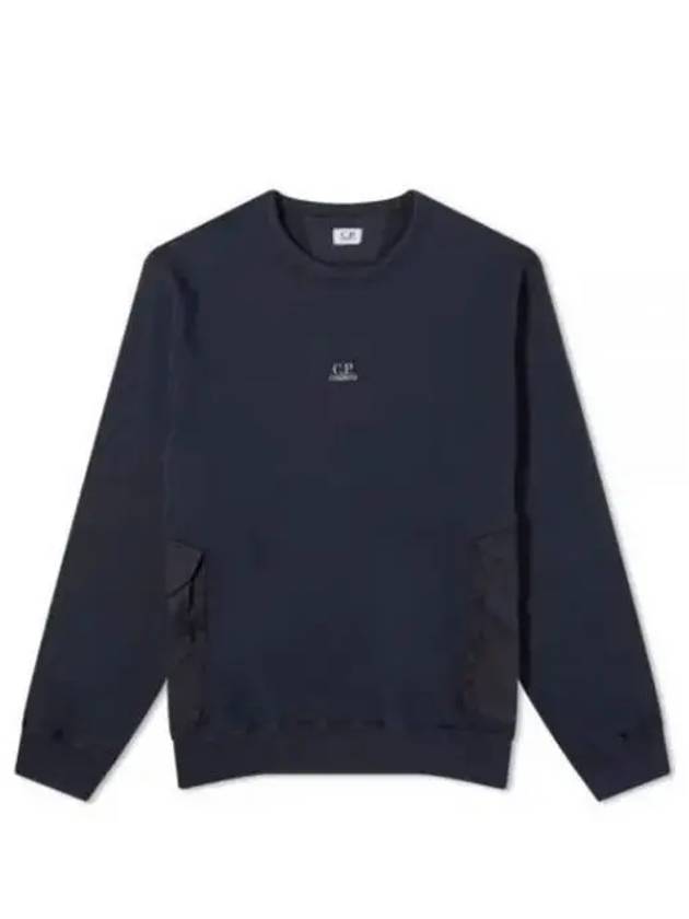 Cotton Fleece Mixed Pocket Sweatshirt Navy - CP COMPANY - BALAAN 2