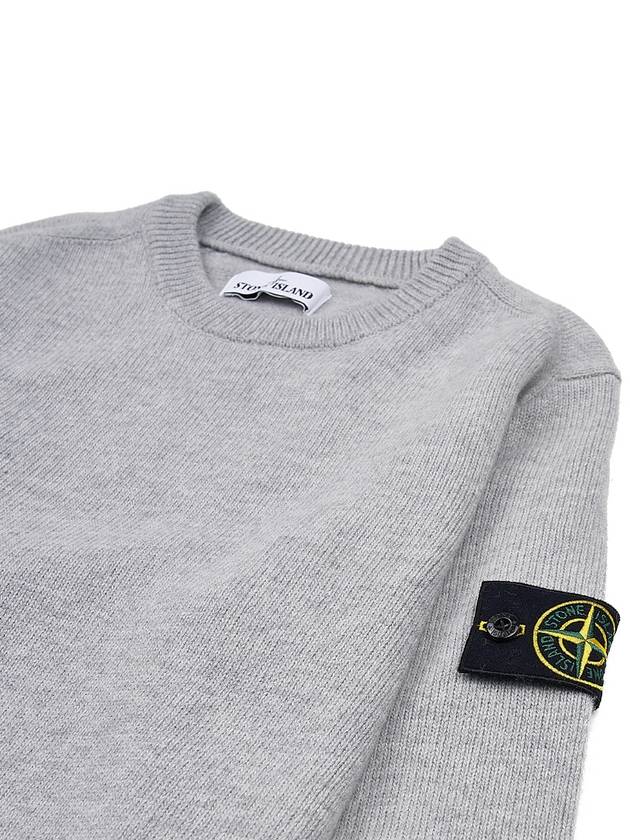 Men's Waffen Patch Round Neck Knit Top Light Grey - STONE ISLAND - BALAAN 4