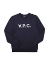 Men's VPC Logo Print Crew Neck Sweatshirt Navy - A.P.C. - BALAAN 1