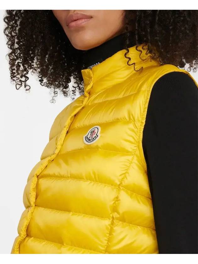 Logo Patch Padded Vest Yellow Women s Lightweight 1A10200 53048 105 - MONCLER - BALAAN 3