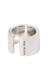 Women's Garage Engraved Logo Ring Silver - BALENCIAGA - BALAAN 1