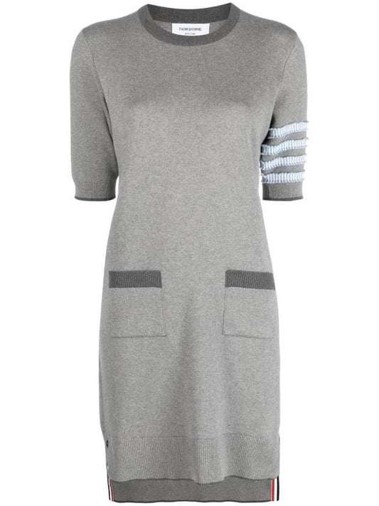 4 bar striped knit mini dress FKD166AY3005 - THOM BROWNE - BALAAN 1