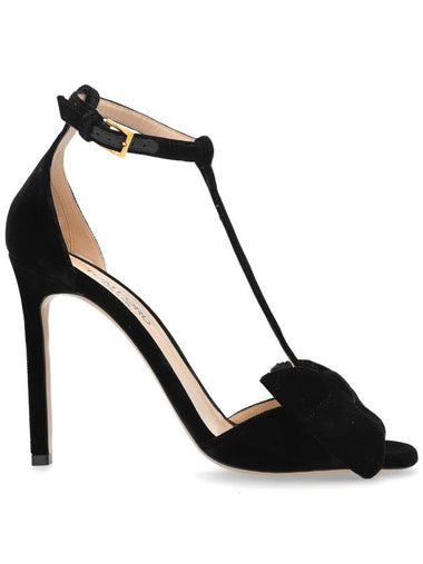 Tom Ford Velvet Heeled Sandals, Women's, Black - TOM FORD - BALAAN 1