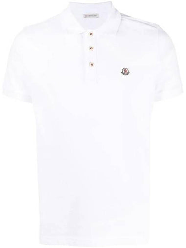 Logo Patch Polo Shirt White - MONCLER - BALAAN 1