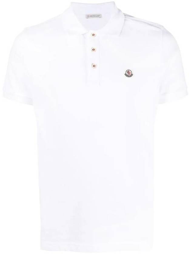 Logo Patch Polo Shirt White - MONCLER - BALAAN 1