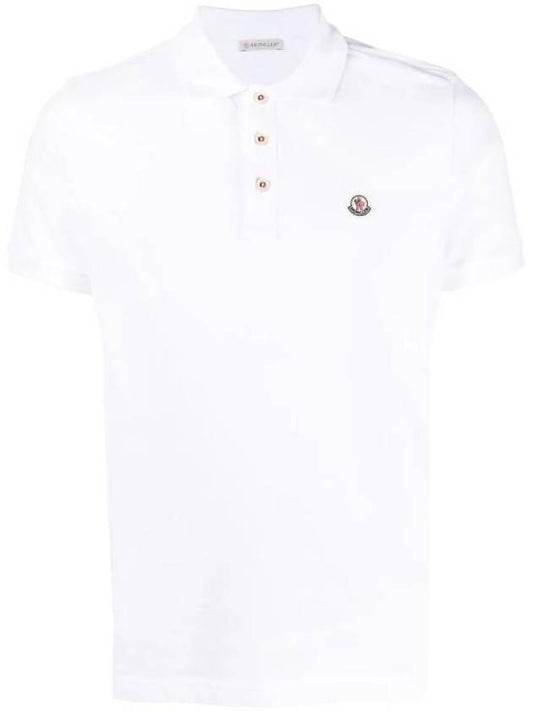 Logo Patch Polo Shirt White - MONCLER - BALAAN 1