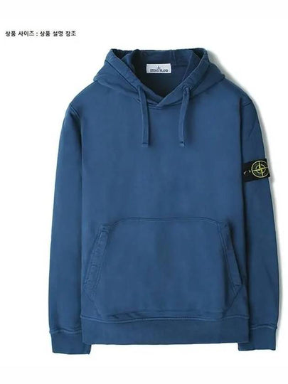 Logo Patch Cotton Fleece Hoodie Blue - STONE ISLAND - BALAAN 2