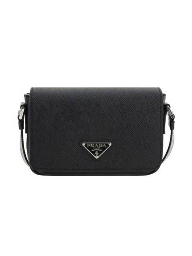 Saffiano Leather Shoulder Bag Black - PRADA - BALAAN 1