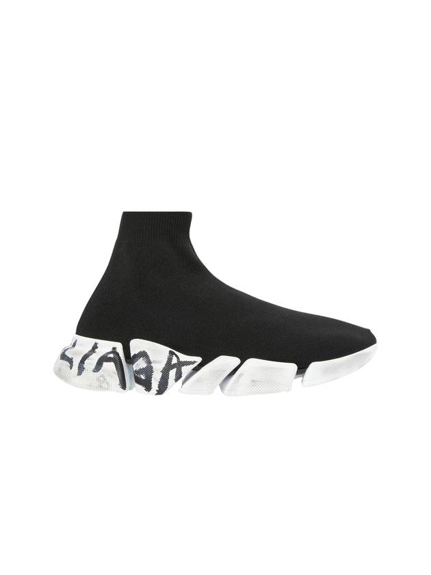 Speed ​​2.0 Graffiti Knit High Top Sneakers Black - BALENCIAGA - BALAAN 2