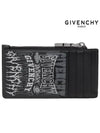 Multi logo leather zipper card wallet charcoal black BK60DNK1P1 028 - GIVENCHY - BALAAN 3