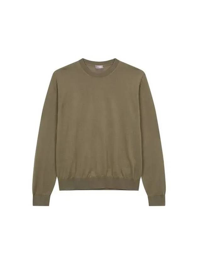 Men s Long Sleeve Crew Neck Sweater Green 271356 - HERNO - BALAAN 1