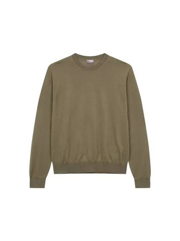 Men s Long Sleeve Crew Neck Sweater Green 271356 - HERNO - BALAAN 1