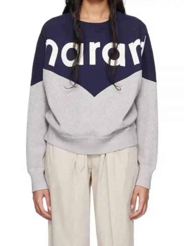 Houston Two-Tone Logo Cotton Sweatshirt Navy Grey - ISABEL MARANT - BALAAN 2